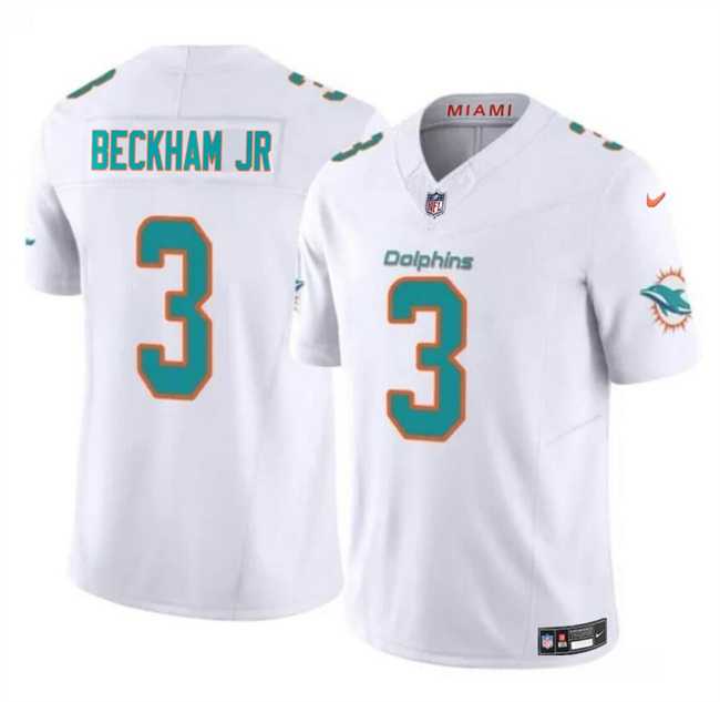 Men & Women & Youth Miami Dolphins #3 Odell Beckham Jr White 2023 F.U.S.E Vapor Limited Stitched Jersey